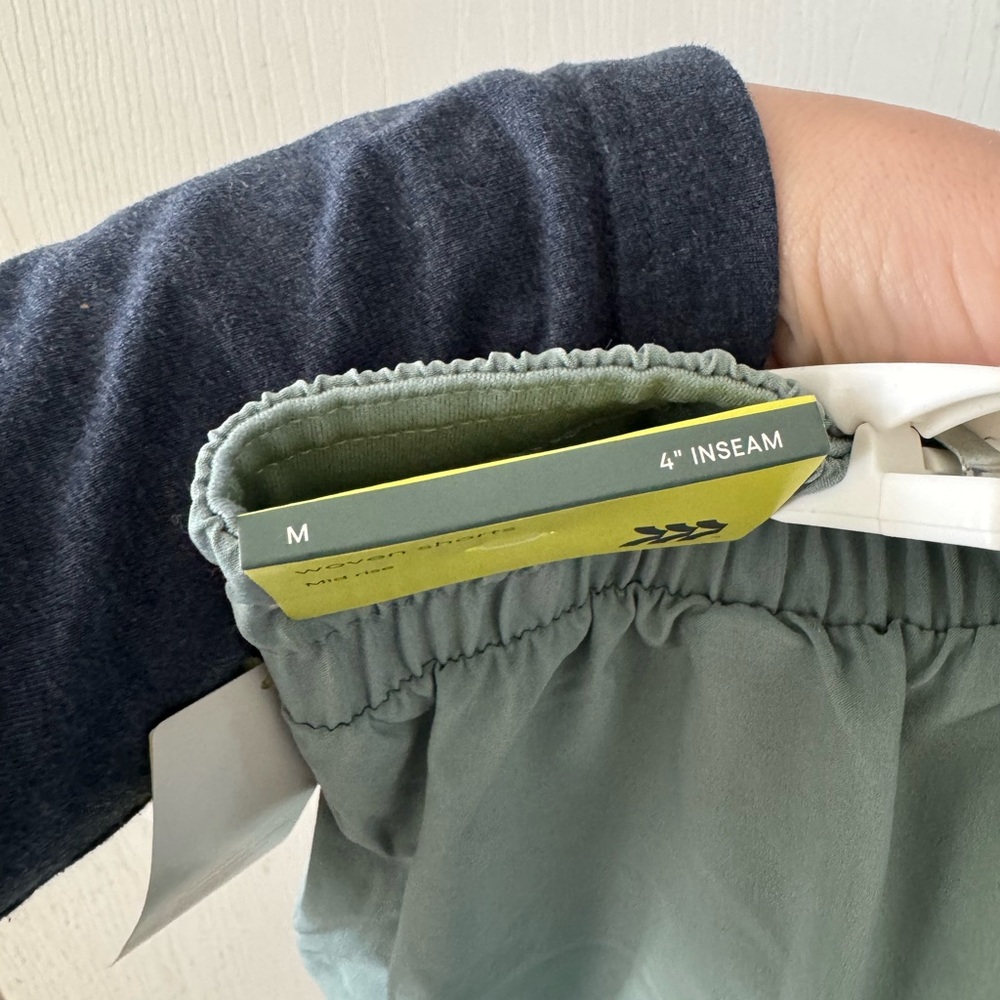 All In Motion Light Green Drawstring Shorts 4” Inseam - Picture 3 of 4